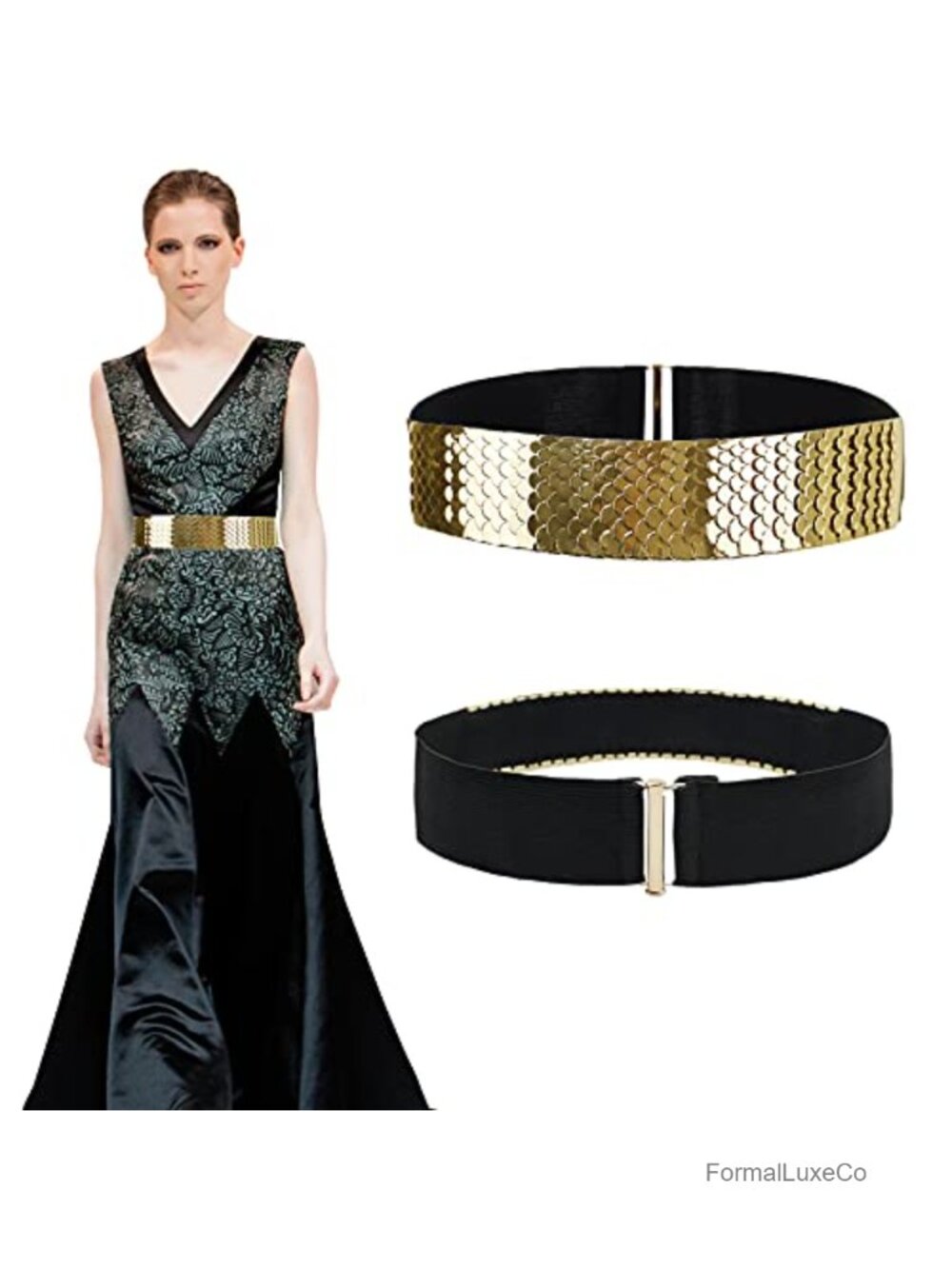 Texturized Metallic Stretch Belt
